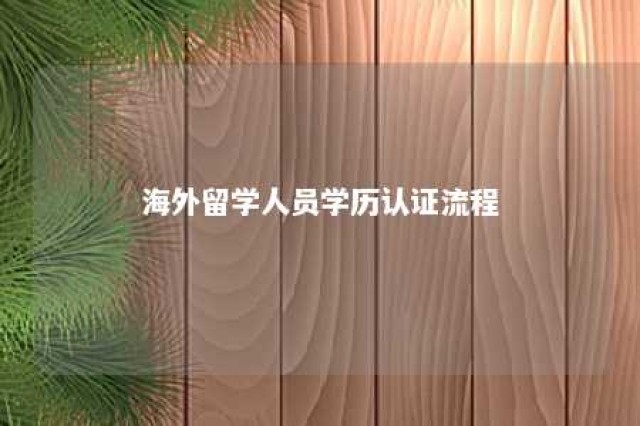 海外留学人员学历认证流程 海外留学人员学历认证中心