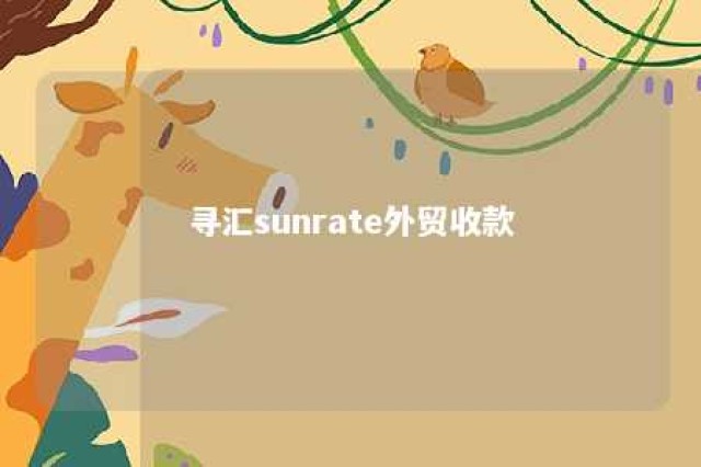 寻汇sunrate外贸收款 寻汇sunrate外贸收款官网